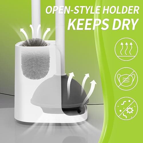 IVYROLL Toilet Brush and Plunger Set Hidden, S-Shaped Toilet Brush Plunger Combo, Perfect for Homes, Apartments & Bathrooms thumbnail 6