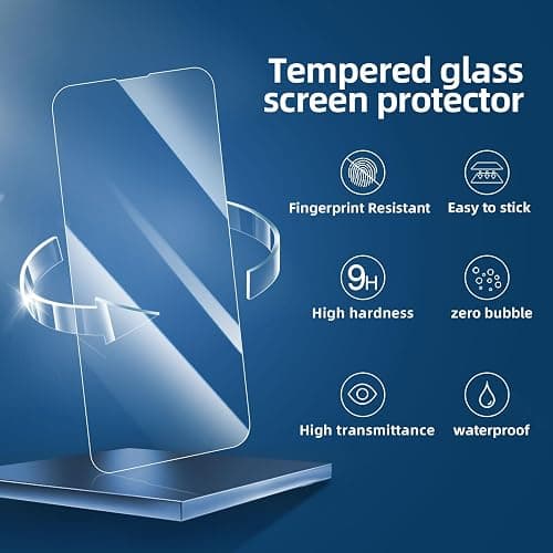 NEW'C for iPhone 17e Screen Protector Tempered Glass Scratch Resistant | 3 Pack, HD Clear, 6.1 Inches, 9H Hardness, Scratch Resistant, Bubble Free, Oleophobic, Touch Sensitive thumbnail 4