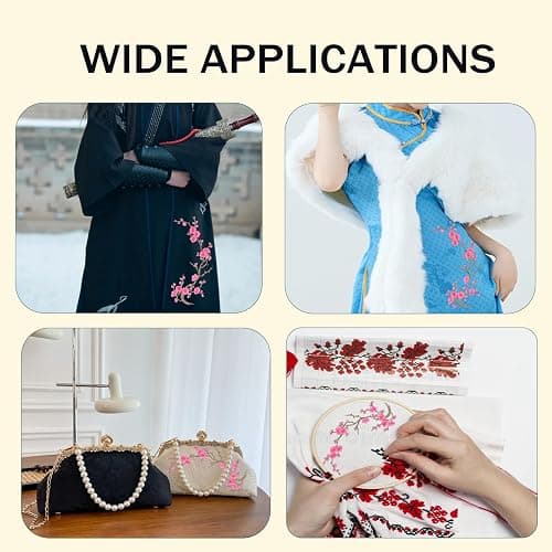 letsinstyle 2 PCS Pink Vintage Plum Blossom Iron on Patch, Embroidery Flower Vines Sew on Patches, Embroidered Floral Appliques for Wedding Dress Decoration Repair DIY Craft thumbnail 7
