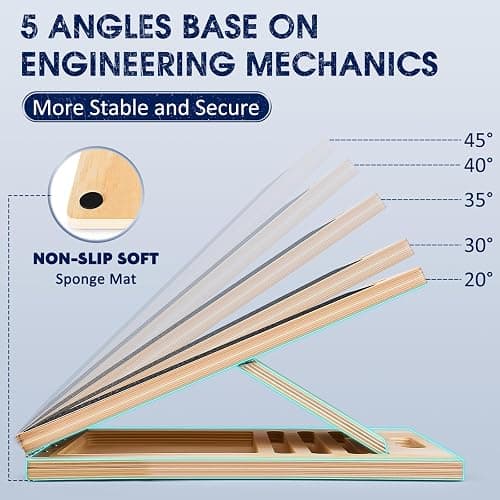 Portable Wooden Slant Board for Calf Stretching Squats Calf Stretcher Pilates Physical Therapy Equipment Adjustable Incline Board for Knees Ankle Heel Feet Leg thumbnail 3