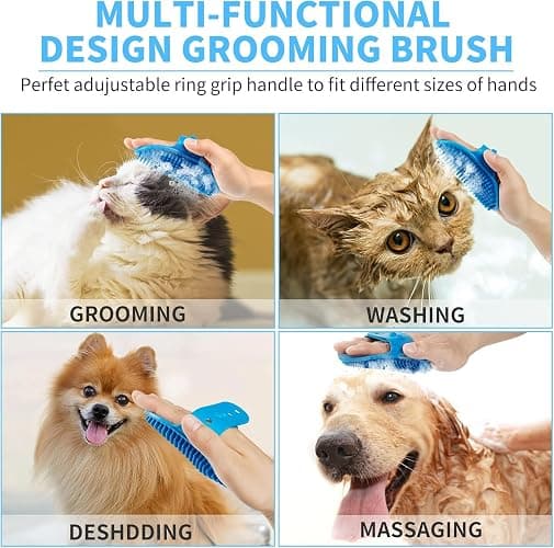 Professional 7 in 1 Dog Paw Cleaner for Dogs & Cats - Includes 1 Portable Paw Washer, 1 Bath Brush, 2 Dog Toothbrushes and 3 Absorbent Towels Note: Fits Paws 1.5 to 2.5 Inches Wide (Medium, Blue) thumbnail 5