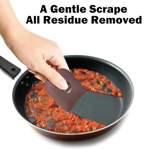 Pan Scraper, 5 Pcs Pot Scraper Plastic, Pot Scraper Non Scratch for Cast Iron, Pot and Pan Cleaning, Sturdy Scraper Kitchen Tool thumbnail 5