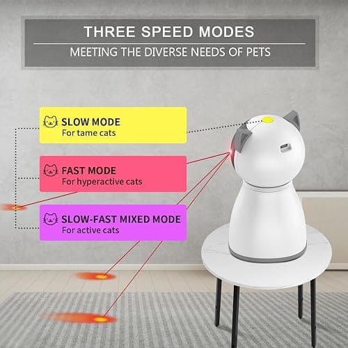YVE LIFE Laser Cat Toys for Indoor Cats,The 4th Generation Real Random Trajectory Motion Activated Rechargeable Automatic Cat Laser Toy,Interactive Cat Toys for Bored Indoor Adult thumbnail 5