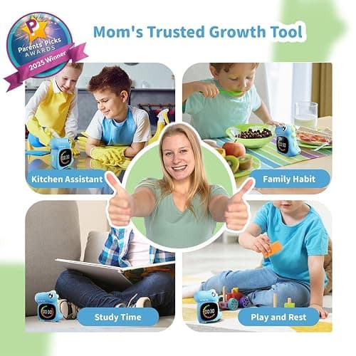 Visual Timer for Kids Light Blue Dinasuor Kids Timer Visual Led Rechargeable Toddler Timer Visual Countdown for Classroom Home Studing Playing thumbnail 3