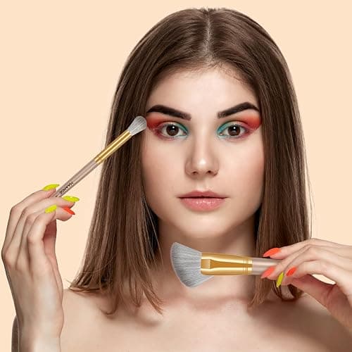 MAANGE Makeup Brush Set 25Pcs Professional Make up Brushes Travel Foundation Blush Angle Eyeliner Blending Concealers Eyeshadow Brush Premium Synthetic Make up Brushes Set with Gift Box thumbnail 6