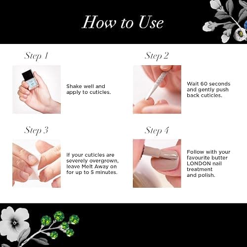 butter LONDON Cuticle Remover Liquid, Melt Away - Cuticle Softener Oil Exfoliator Gently Removes Dry & Overgrown Skin - Nail Care for Clean & Healthy-Looking Nails, Home Manicure & Pedicure thumbnail 5
