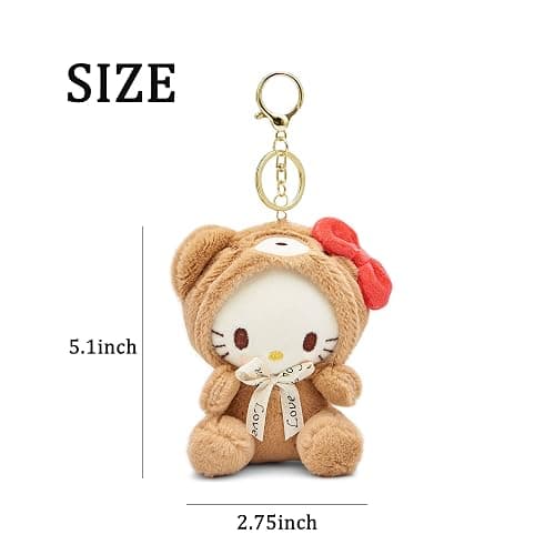 Sicpfuj Cute Plush Keychain for Women Girls, 5" Lovely Keychain Decorative Accessories, Purse Bag Backpack Charm thumbnail 5