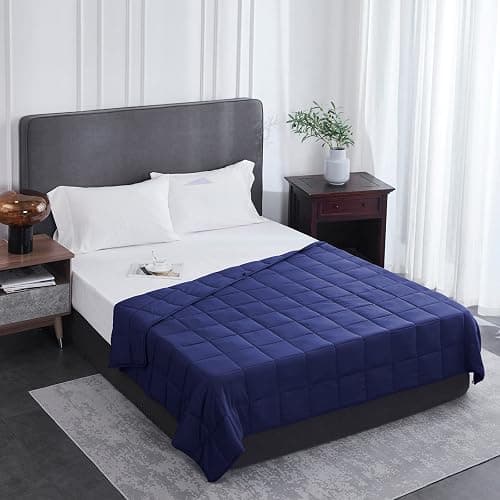 L'AGRATY Weighted Blanket - 48"x72" 15lbs Cooling Breathable Heavy Blanket Microfiber Material with Glass Beads for Adult All-Season Summer Fall Winter Soft Thick Comfort thumbnail 2