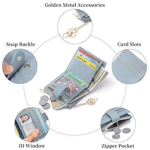 GAEKEAO Slim Wallet for Women, RFID Blocking Credit Card Holder Bifold Wallet with Zipper Coin Pocket, ID Window thumbnail 7