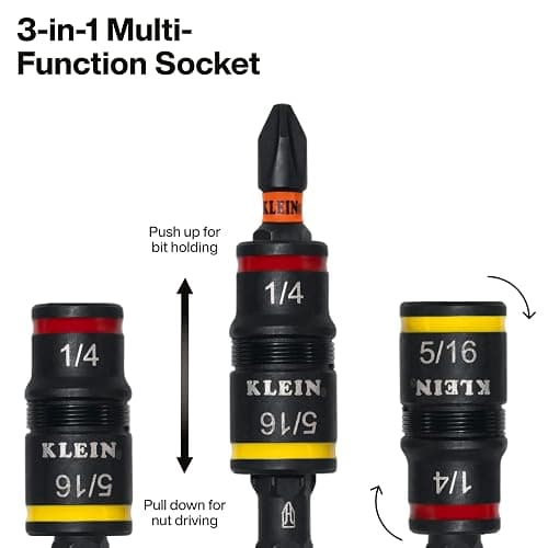 Klein Tools 32303HD Impact Driver Set, 20-in-1 SAE Impact Rated Sockets and Screwdriver Tool with Phillips, Slotted, Square and Torx Tips thumbnail 5