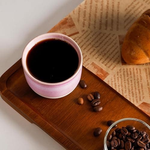 INGOFIN Ceramic Espresso Cup Set - Espresso Cup Set for Coffee and Tea, Espresso Shot Mug, Espresso Mug for Home, Kitchen and Restaurant, Microwave & Freezer Safe, Pack of 4, Pink thumbnail 8
