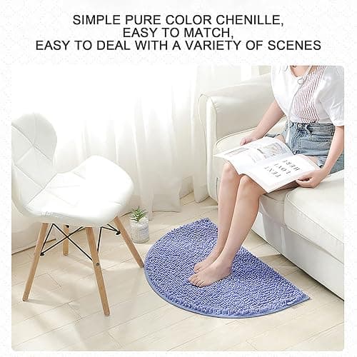KELINFONG Bathroom Rug 20x14 Inch,Microfiber Absorbent Non-Slip Washable Shaggy Extra Soft Thick Bath Rugs Plush Machine Wash Dry Quick Dry Bathroom Rug Sets for Shower Kitchen Bathroom Floor Tub thumbnail 4