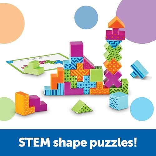 Learning Resources STEM Explorers Brainometry - 3d Puzzle, Brain Games, Brainteaser, Building Logic Toys, Gifts For Boys and Girls, Fine Motor Skills , Pattern Blocks, Math Manipulatives thumbnail 3