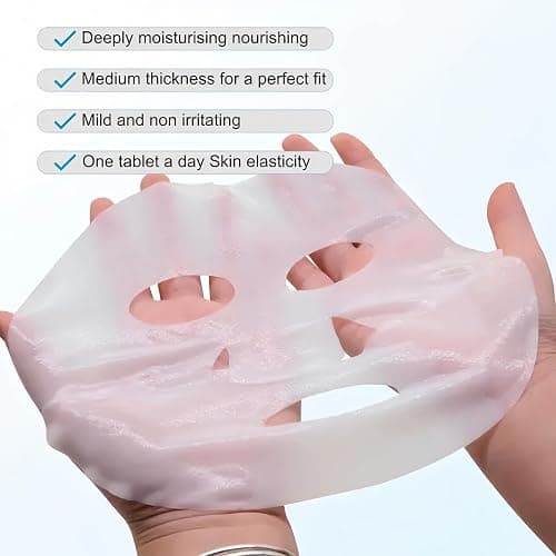 Passion Unique Bio-Collagen Deep Face Mask, Self-Radiant Skin, Hydrating, Pore Minimizing+Balance, Yeast Extract, Young forever Happiness transformation Premium Skincare No more Spa (Pack of 4) thumbnail 6