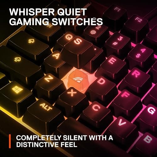 SteelSeries Apex 3 RGB Gaming Keyboard – 10-Zone RGB Illumination – IP32 Water Resistant – Premium Magnetic Wrist Rest (Whisper Quiet Gaming Switch) thumbnail 4