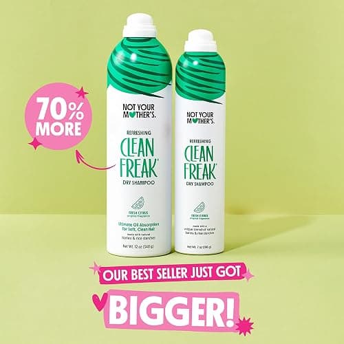 Not Your Mother's Value Pack Clean Freak Refreshing Jumbo Dry Shampoo (2-Pack) - 12 oz Each - 70% More to Instantly Absorb Oil and Refresh Hair Between Washes - Fresh Citrus - For All Hair Types thumbnail 2