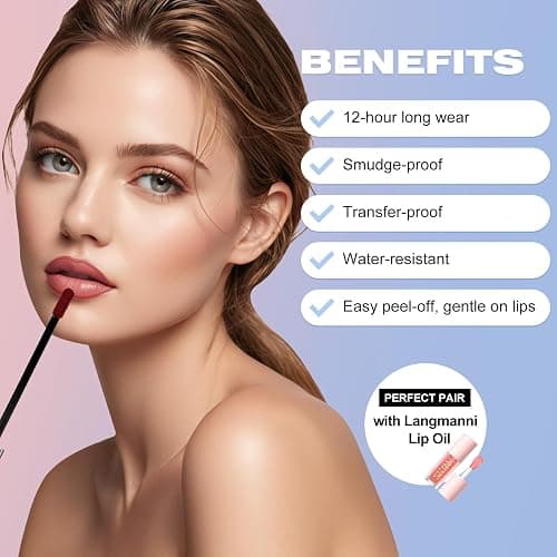 LANGMANNI 3 Colors Long-Lasting Peel Off Lip Liner Set, Waterproof & Smudge-Proof Matte Lip Liners Gift Makeup For Girls (#1+2+3) thumbnail 6
