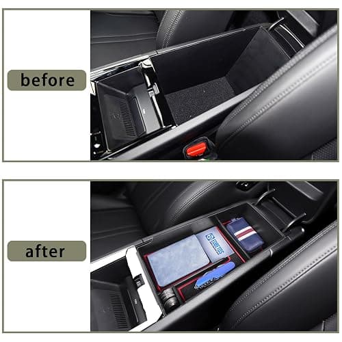 EDBETOS Center Console Organizer Tray Compatible with Kia K5 GT Line DL3 Accessories 2021-2023 2024 2025 2026 Interior Secondary Armrest Storage Box, ABS Material Insert Tray, Red Trim thumbnail 3