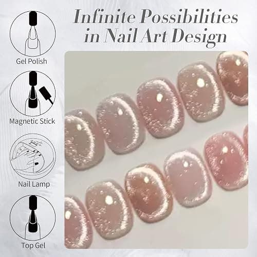 Born Pretty Cat Magnetic Eye Gel Nail Polish, Iridescent Glitter Super Shine NailGel Polish Soak Off Led Gel Polish Art Gel Manicure Nail Salon DIY Gifts 15ML thumbnail 6