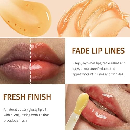 2PCS Honey Hydrating Lip Oil,Portable Key Chain Cute Lip Gloss,honey essence lip oil,Long-Lasting Moisture,Lip Gloss Flavoring Oil With Vitamin E Moisturized Shiny Lips for Girls thumbnail 4