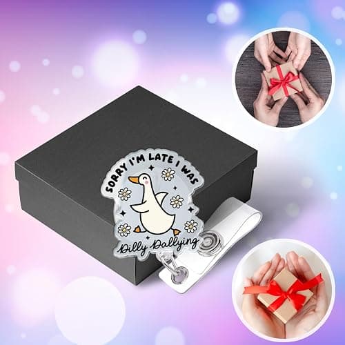 Funny Silly Goose Badge Reel Retractable ID Holder with Alligator Clip for Nurse Nursing Medical Worker & Teacher, Cute Acrylic Badge Accessories for RN CNA LPN Doctor thumbnail 5