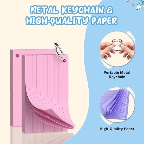 600 Pcs Index Cards 3x5, Colored Index Cards With Ring, 6 Colors Flash Cards with Rings, Flashcards for Studying, Heavy Bright Note Cards 3 x 5, Colored Notecards 3x5 Lined for Office, Home, School thumbnail 3
