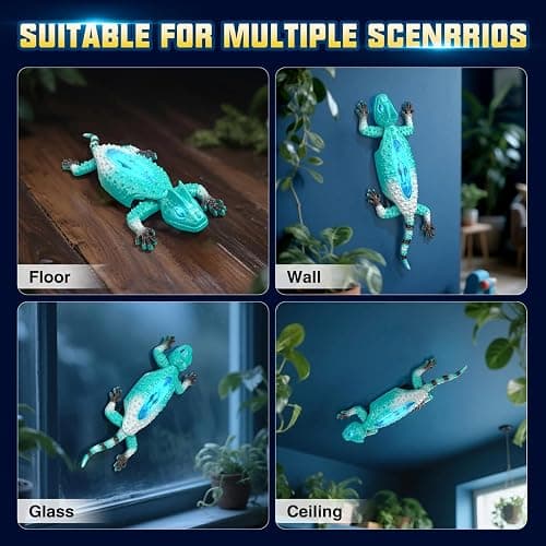 Wall Climbing Gecko, Rechargeable Rc Robot Toys with LED Eyes, Wall Crawler Robot Geckos, Fun Kids Toys, Cool Birthday Gifts for Boys Girls Teens Ages 3 4 5 6 7 8 + thumbnail 6