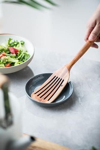 Miamolo Porcelain Spoon Rest with Drip Tray for Multiple Utensils, Cooking Spoon Rest & Spoon Holder for Stove Top, Kitchen Utensil Holder for Spoons, Ladles, Tongs & Spatula, for Christmas, Gray thumbnail 8