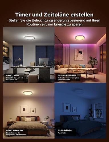 Govee Deckenleuchte RGBIC Smart, 24W Ø30cm Led Deckenleuchte dimmbar, Deckenlampe Led mit 16 Millionen DIY Farben, Kompatibel mit Alexa & Google Assistant, für Schlafzimmer thumbnail 7