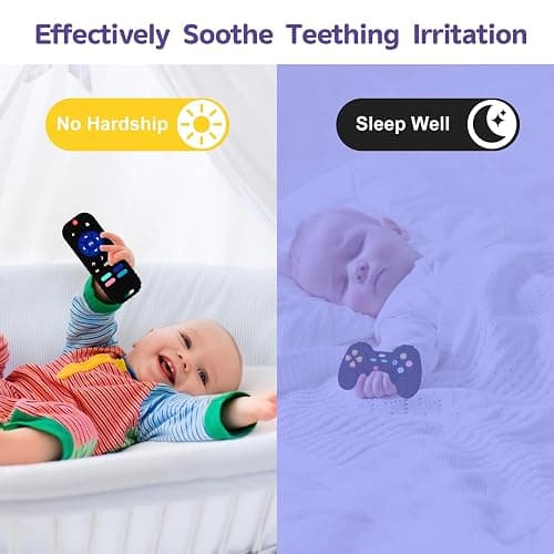 Hooku 2 Pack Silicone Teething Toys for Babies 0-6 Months, Teethers for Babies 6-12 Months, Remote Teether for Baby, Sensory Toys for Babies, Baby Chew Toys KLW8808 thumbnail 4