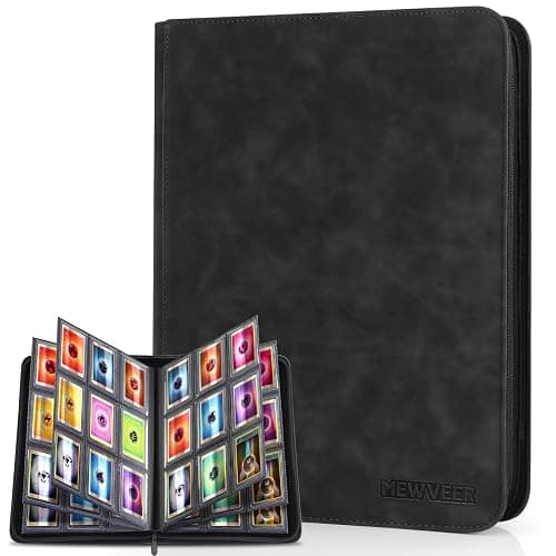 MewVeer Top Loader Card Binder, Holds 252 Top Loaders Storage, 9 Pockets with Sleeves, Trading Card Binder for Sports Cards, YGO/MTG Card Collection Binder - Black (Not for Cards WITHOUT a Top Loader) - Image 1