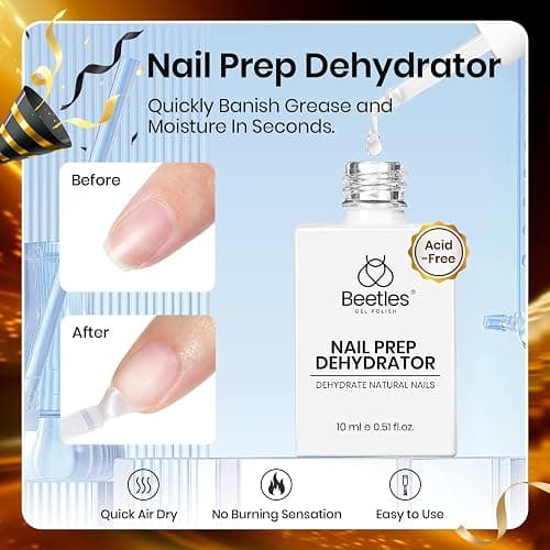Beetles 15ml Nail Dehydrator and Primer - Acid Free & Hema-Free Natural Prep Dehydrate and Bond Primer for Acrylic Fast Dry Nail Supplies Professional Salons Christmas Set thumbnail 3