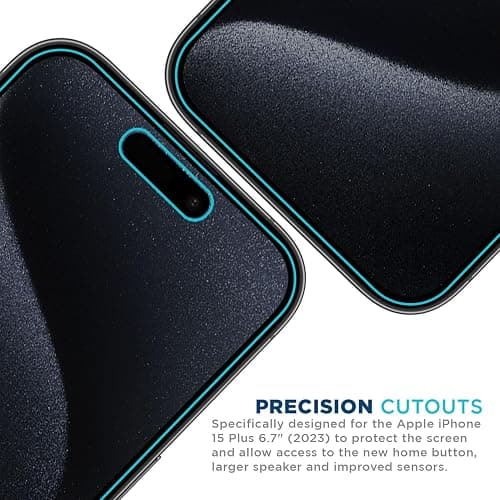 Tech Armor for Apple iPhone 15 Plus Screen Protector Privacy Glass 6.7 inch - Ballistic Tempered, Anti-Spy, Case Friendly, Easy Installation, Bubble Free, Touch Support, 1 Pack thumbnail 6
