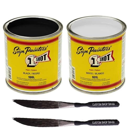 One Shot Color Kit White & Black with Pinstriping Touch-Up Brush - Image 1