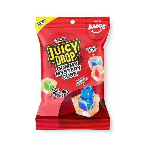 Juicy Drop Christmas Mystery Gummy Candy Cubes, Original Flavor, 3.5oz, Peelable Strawberry Gummy Cube, Mystery Animal Inside, Interactive 2-in-1 Treat For Party Favors, Stocking Stuffers, Kids Gifts - Image 1