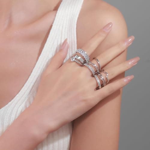 PLOMFOV Gold Plated Stackable Rings - Wedding Bands & Eternity Rings, Dainty 14K Gold Plated, Thin & Simple, Trendy Thumb Stacking Ring Pack (Size 12/11/10/9/8/7/6/5/4) thumbnail 2