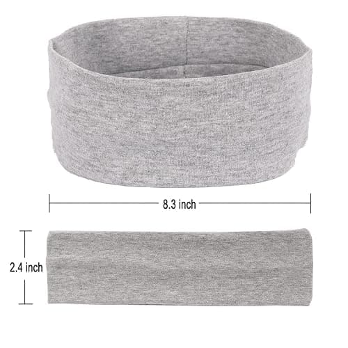 MapofBeauty 3 Pack Yoga Headbands Stretchy Cotton Head Band Hairwarp Sports Running Exercise Gym (Solid Color) thumbnail 2