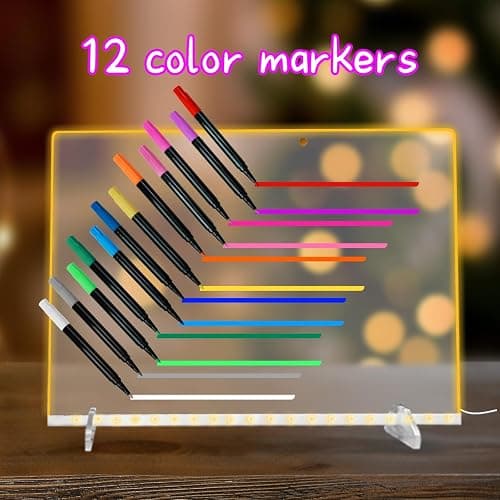 Signsxcel12-Color Liquid Markers for Led Note Board, Compatible with Light Up Drawing Board, Windows, Blackboard, Glass, Neon Erasable Markers,Wet or Dry Erase Markers Fine Tip thumbnail 3