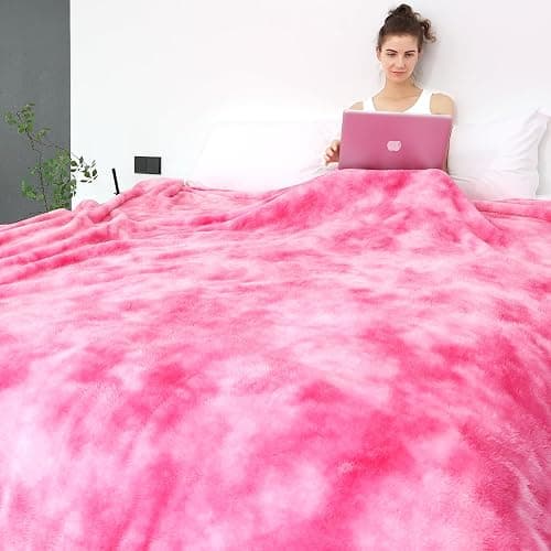 Fleece Throw Blanket Cozy Soft Lightweight Throw Blankets Warm Plush Pink Fall Blankets and Throws Couch Sofa Bed Camping Travel Picnic Outdoor Blanket Bedding Kid Baby Boys Girls Adults thumbnail 7