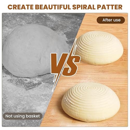 Kikcoin 6 Pack Banneton Bread Proofing Basket, 5 Inch Mini Banneton Basket | Round Sourdough Bread Baking Supplies, Small Banneton Basket Proofing Baskets for Sourdough Bread Baking thumbnail 5