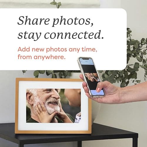 Skylight Digital Picture Frame - WiFi Enabled with Load from Phone Capability, Touch Screen Digital Photo Frame Display - Customizable Gift for Friends and Family - 10 Inch Gold thumbnail 3