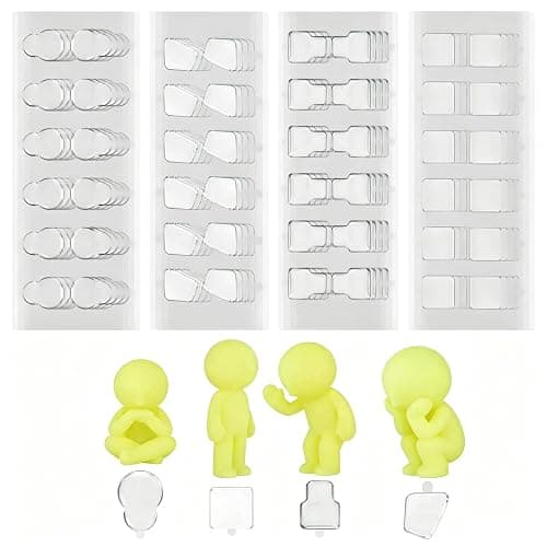 LIZMSIE 144pcs Clear Adhesive Tape for Smiski, 4 Shapes Compatible with Sonny Angel, Double Sided Adhesive Dots for Sonny Angel Hippers, Stickers for Smiski Hippers Phone Accessory - Image 1