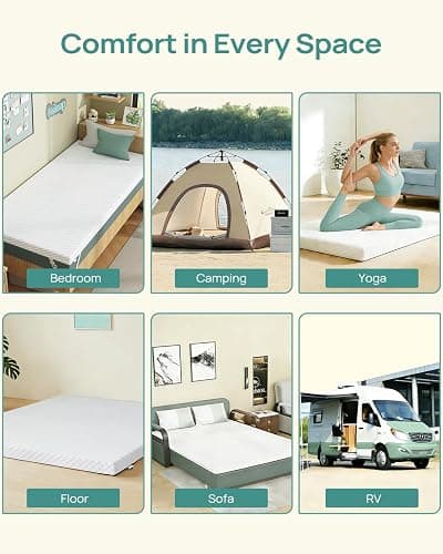 Releep 3 Inch Twin XL Gel Mattress Topper for College Dorm, Cooling Firm Bed Topper for Pressure Relief, Orthopedic Support Mattress Topper with Non-Slip Washable Cover, CertiPUR-US Dorm Bed thumbnail 8