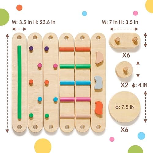 Tiny Land Wooden Balance Beam, 6 PCS Toddler Balance Boards, Montessori Balance Beam for Kids Development, Coordination Motor Skills Gymnastics Obstacle Course Toys for Girls Boys thumbnail 4