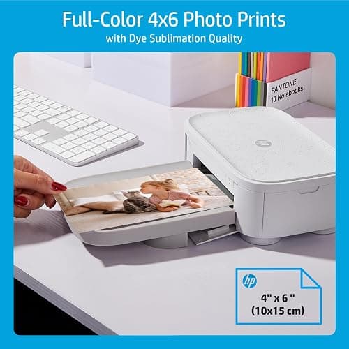 HP Sprocket Studio Plus 4x6 Wireless Instant Photo Printer, 10 Sheets + Cartridge, Wi-Fi, Premium Dye Sublimation, Compact Home Use, Prints Vibrant Color Pictures, Editing App for Creative Photos thumbnail 6