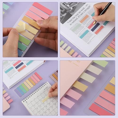 2000 Pezzi Segnapagina, 10 Stili Schede Note Adesive Adesivi Colorati Indice Sticky Notes per Ufficio Scuola Segnapagina Pennarello Appiccicoso (Multicolore) thumbnail 5