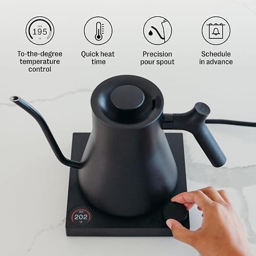 Fellow Stagg EKG Pro Electric Gooseneck Kettle - Pour-Over Coffee, Tea, Quick Heating, Precise Temperature Control, Scheduling, Built-in Brew Timer - Matte Black, 0.9 L, UK thumbnail 6