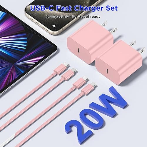iPhone 16 15 Charger Fast Charging,20W Apple iPad USB C Fast Charger,2Pack 6ft USB C Wall Charger Block for iPhone 16/16 Pro/16 Pro Max/15/15 Plus/15 Pro/15 Pro Max, iPad Pro/Mini, MacBook thumbnail 5