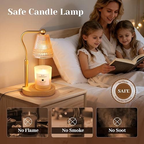 ZUSANUN Candle Warmer Lamp, Adjustable Height & Dimmable, Candles with Timer, 2H/4H/8H Auto Off, Safe Flameless Night Light for Home Decor, Bedroom, Office, Christmas Birthday Gift for Women & Men thumbnail 2