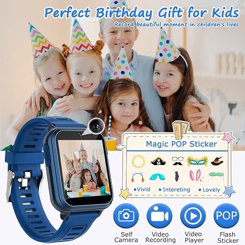 Wiszodet Kids Smart Game Watch with 24 Games HD Touch Screen Video Camera Music Player Pedometer Flashlight Alarm Clock 12/24 hr, Gifts for 5-12 Year Olds Boys thumbnail 5